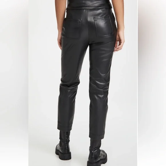 Jonathan Simkhai Tessa Vegan Leather Tie Waist Pants Sz Jonathan